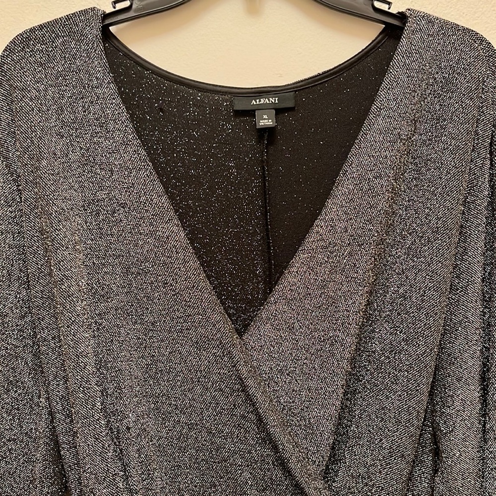 Macys Alfani shimmery long sleeve dress